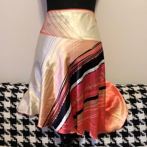 Shimmery, Soft, Satiny Asymmetrical Skirt